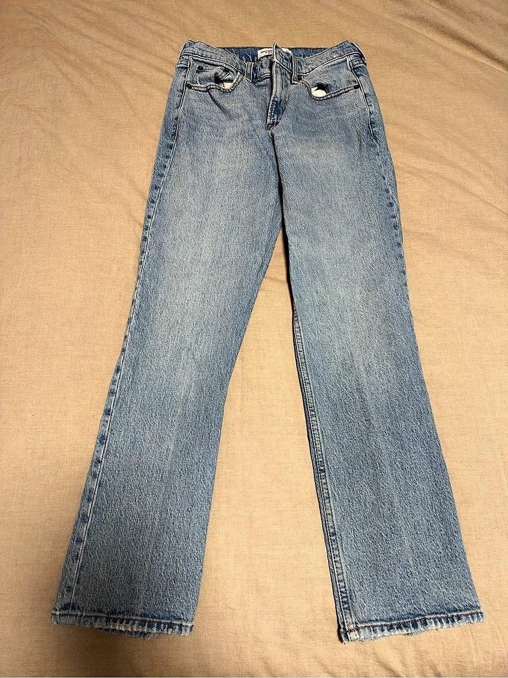 Abercrombie & Fitch The '90s Straight Mid Rise Jeans Waist 25S Blue